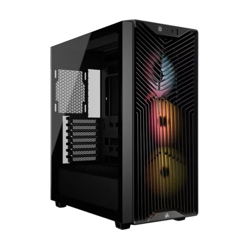 CORSAIR 3200D RS ARGB Mid-Tower ATX PC Case Black, High-Airflow, Tempered Glass - CC-9011344-WW