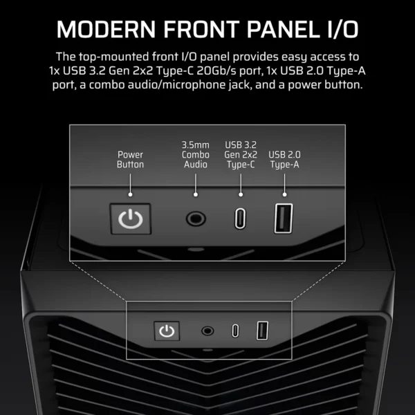 3200D_RS_ARGB_Black_Artboard08_AA CORSAIR 3200D RS ARGB Mid-Tower ATX PC Case Black, High-Airflow, Tempered Glass - CC-9011344-WW