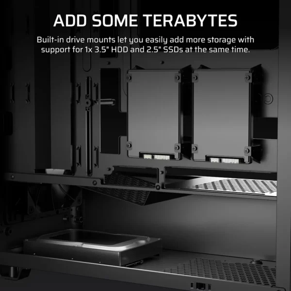 CORSAIR 3200D RS Black Mid-Tower ATX PC Case, Tempered Glass, Reverse-Connector Support, 3x RS120 Fans - CC-9011334-WW