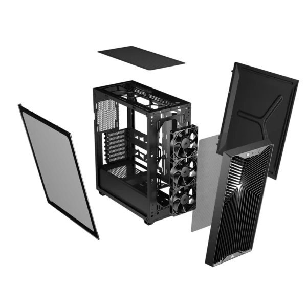 CORSAIR 3200D RS Black Mid-Tower ATX PC Case, Tempered Glass, Reverse-Connector Support, 3x RS120 Fans - CC-9011334-WW
