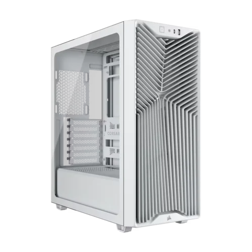 CORSAIR 3200D RS White Mid-Tower ATX PC Case, Tempered Glass, Reverse-Connector Support, 3x RS120 Fans - CC-9011335-WW