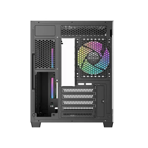 OCYPUS GAMMA C54 Black Panoramic MATX Mini-Tower PC Case, Tempered Glass, 3x ARGB Fans - GAMMA-C54-BKD300XX-GL