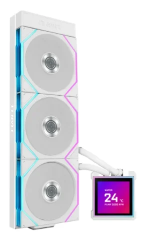 405857_large LIAN LI Hydroshift II LCD-S 360TL - 360mm AIO Liquid CPU Cooler White - G89.GHS2LCDS36TFW.00
