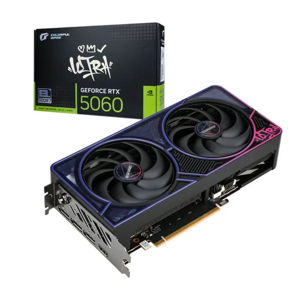 4237f791-67e7-426c-82d7-01d0a152b425 COLORFUL iGame GeForce RTX 5060 Ultra DUO OC 8GB-V GDDR7 128-bit Compact Pop-Art Gaming Graphics Card