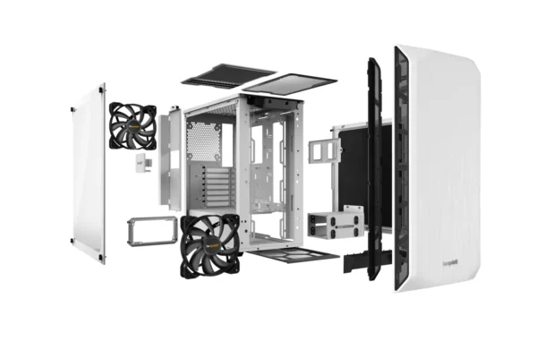 4_Pure_Base_500_Window_White_wht Be Quiet Pure Base 500 Window Mid Tower ATX PC Gaming Chassis with Tempered Glass Panel White - BGW35