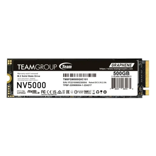 TEAMGROUP NV5000 500GB M.2 2280 PCIe Gen4 x4 NVMe Solid State Drive - TM8FGM500G0C101