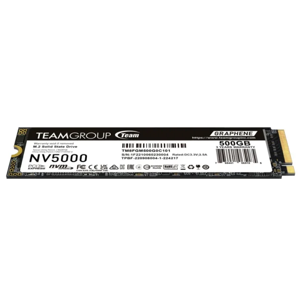 TEAMGROUP NV5000 500GB M.2 2280 PCIe Gen4 x4 NVMe Solid State Drive - TM8FGM500G0C101