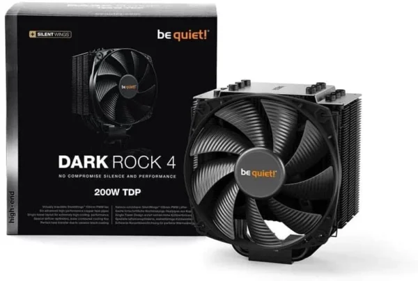 61HI6s0PdDL._AC_SL1000_ Be Quiet Dark Rock 4 CPU Air Cooler 200W TDP 135mm Silent Wings PWM Fan 6 Copper Heat Pipes - BK021
