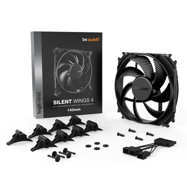 Be Quiet! Silent Wings 4 140mm PWM High-Performance Fluid-Dynamic Bearing PC Case & Radiator Fan - BL095