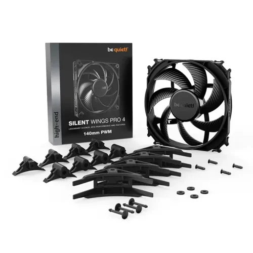 Be Quiet! Silent Wings Pro 4 140mm PWM High-End Fluid-Dynamic Bearing PC Case & Radiator Fan with Speed Switch - BL099