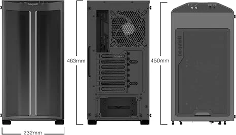 Be Quiet Pure Base 500DX Mid Tower ATX PC Gaming Case High Airflow Tempered Glass Side Panel Black - BGW37