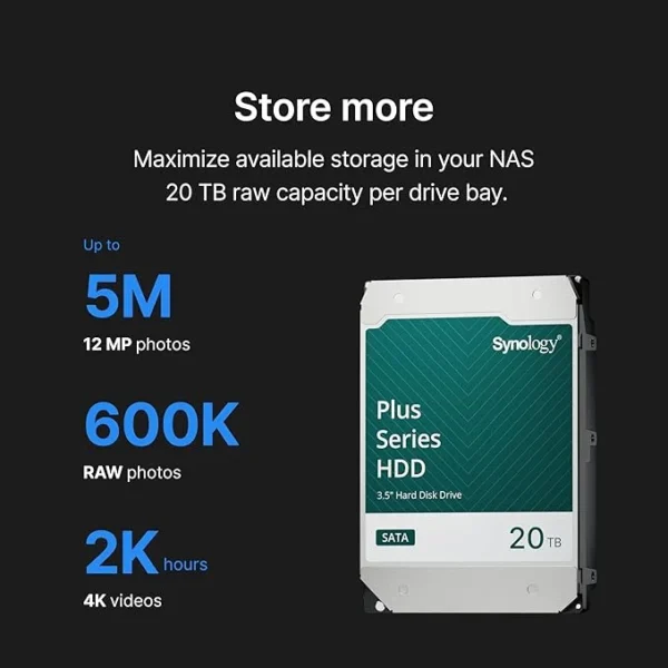 71rItWA+1uL._SX679_ SYNOLOGY 20TB Plus Series 3.5" SATA HDD 7200 RPM CMR - HAT3320-20T
