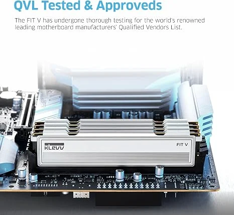 KLEVV Fit V White 16GB 2x8GB DDR5 6000MHz CL30 UDIMM Desktop Gaming Memory AMD EXPO Intel XMP - KD58GU880-60A300F