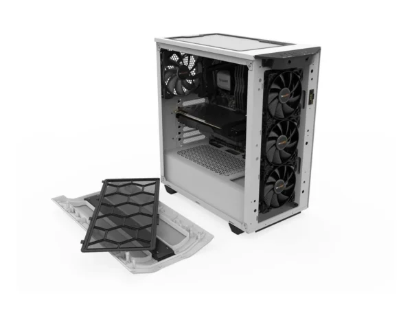 A68VS200420DQmOD BE QUIET! Pure Base 500DX White Mid-Tower Case, High Airflow, ARGB, Tempered Glass, 3x 140mm Fans - BGW38