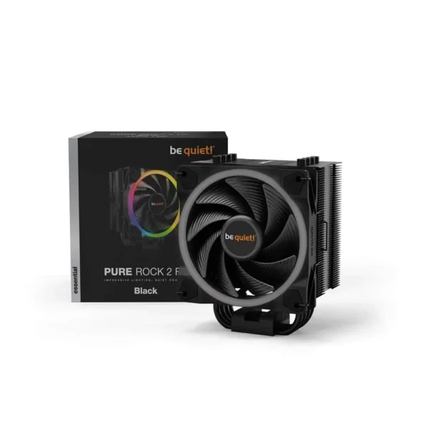 BK033-btz Be Quiet! Pure Rock 2 FX Black 150W TDP ARGB CPU Air Cooler with Light Wings 120mm PWM Fan & HDT Technology - BK033