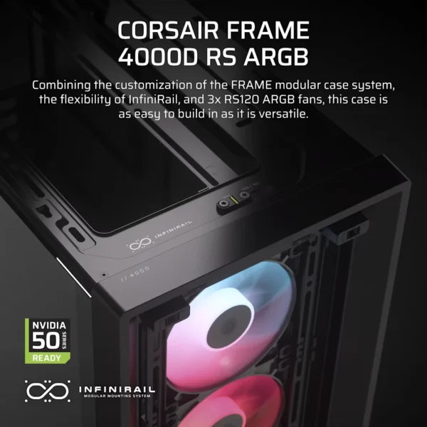 CC-9011296-WW_02 CORSAIR FRAME 4000D RS ARGB Modular Mid-Tower ATX PC Case - Black - CC-9011296-WW