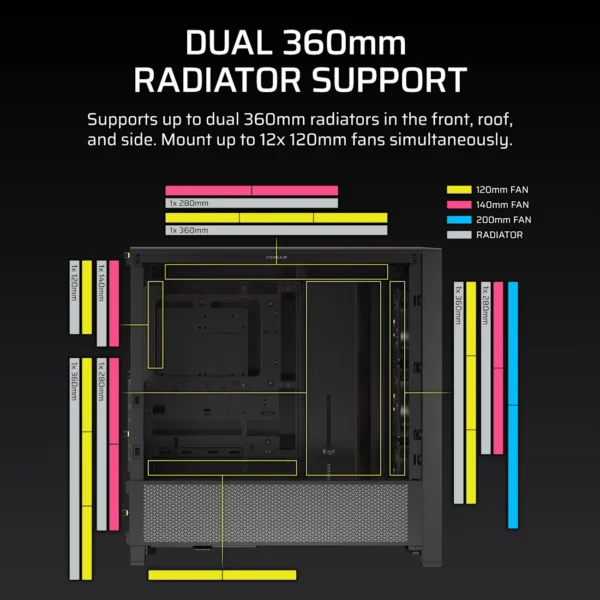 CC-9011296-WW_06 CORSAIR FRAME 4000D RS ARGB Modular Mid-Tower ATX PC Case - Black - CC-9011296-WW