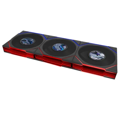 LIAN LI - UNI Fan TL Flex LCD 120mm Reverse Blade 3-Pack Black - 2.4GHz ARGB Wireless - 12RTLLCD1F3B