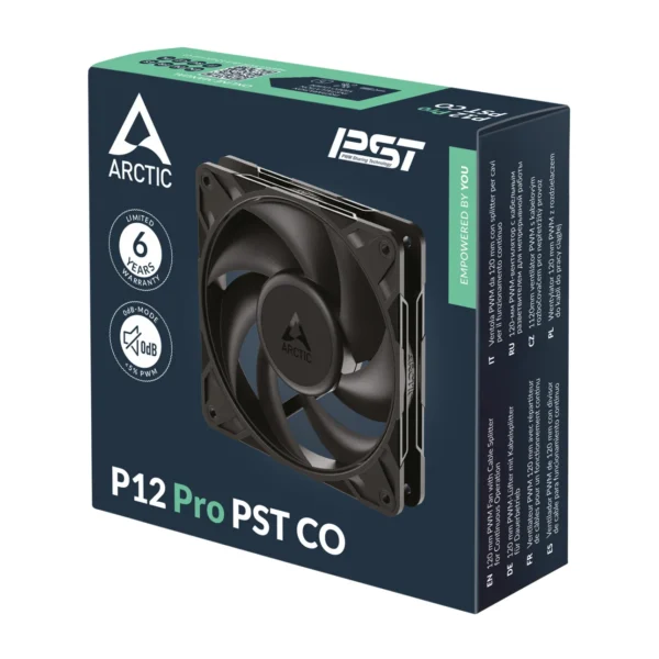 ARCTIC P12 Pro PST CO 120mm PWM Static Pressure Case Cooling Fan Dual Ball Bearing Continuous Operation - ACFAN00312A