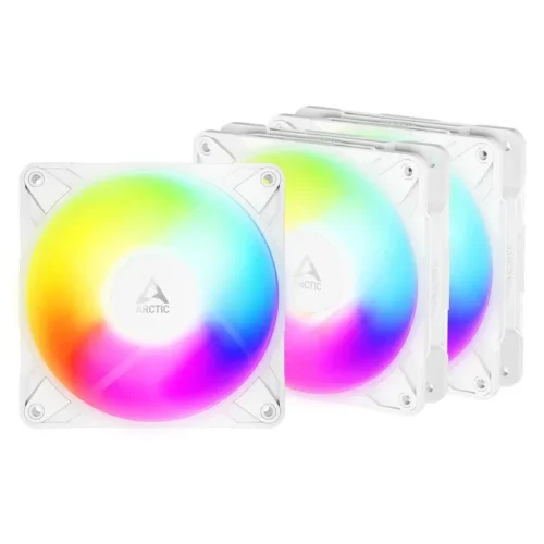 ARCTIC P12 Pro Reverse A-RGB White 120mm PWM PST Static Pressure Case Cooling Fan 3-Pack - ACFAN00334A