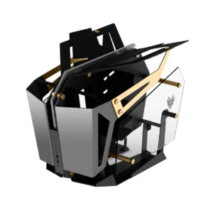 PIC20200000000007643 FSP T-WINGS Dual System Open Frame Tempered Glass ARGB E-ATX Mid Tower Case Gold & Red - CMT710