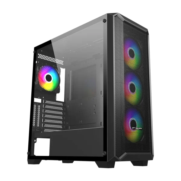 PIC24700000000012413 FSP Case CMT591A Black E-ATX Mid Tower Tempered Glass - CMT591A