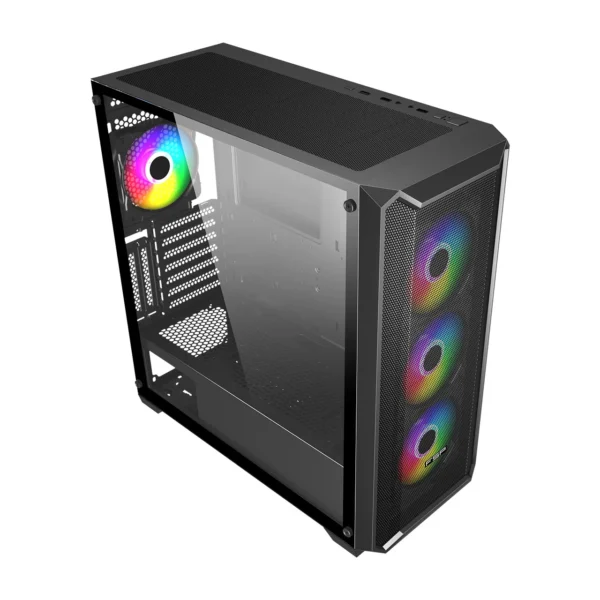 PIC24700000000012414 FSP Case CMT591A Black E-ATX Mid Tower Tempered Glass - CMT591A