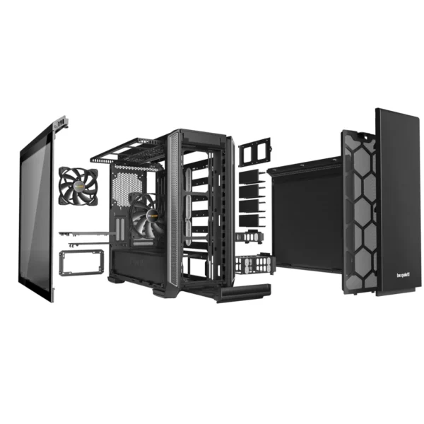Silent-Base-600-Window-silver-btz-ph-2 Be Quiet! Silent Base 601 Window Silver Tempered Glass E-ATX Mid-Tower Premium PC Case w/ Sound Dampening - BGW27