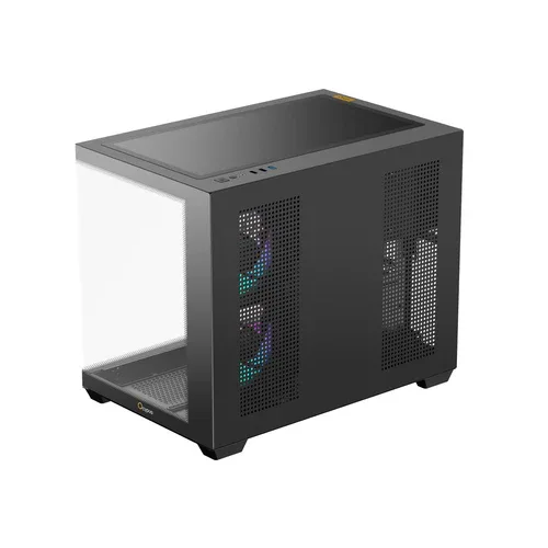 OCYPUS GAMMA C54 Black Panoramic MATX Mini-Tower PC Case, Tempered Glass, 3x ARGB Fans - GAMMA-C54-BKD300XX-GL