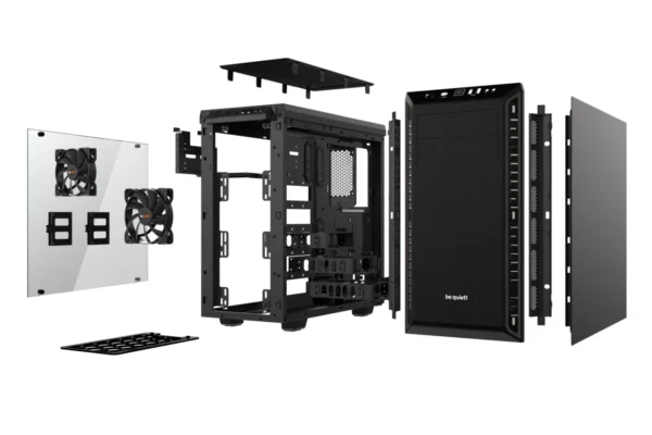 bgw21_w_h_4 Be Quiet Pure Base 600 Window Mid Tower ATX PC Gaming Chassis with 4mm Tempered Glass Side Panel Black - BGW21