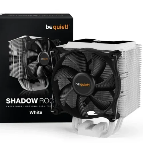 Be Quiet! Shadow Rock 3 White 190W TDP CPU Air Cooler with 120mm PWM Fan and Asymmetrical Design -  BK005