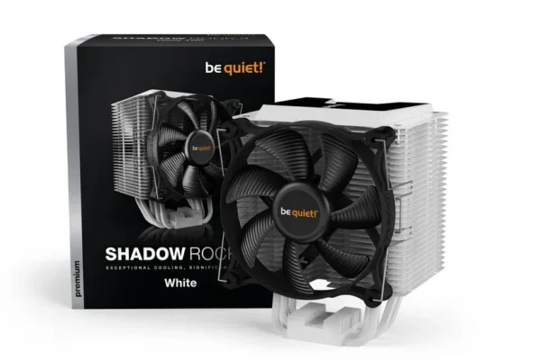 Be Quiet! Shadow Rock 3 White 190W TDP CPU Air Cooler with 120mm PWM Fan and Asymmetrical Design -  BK005