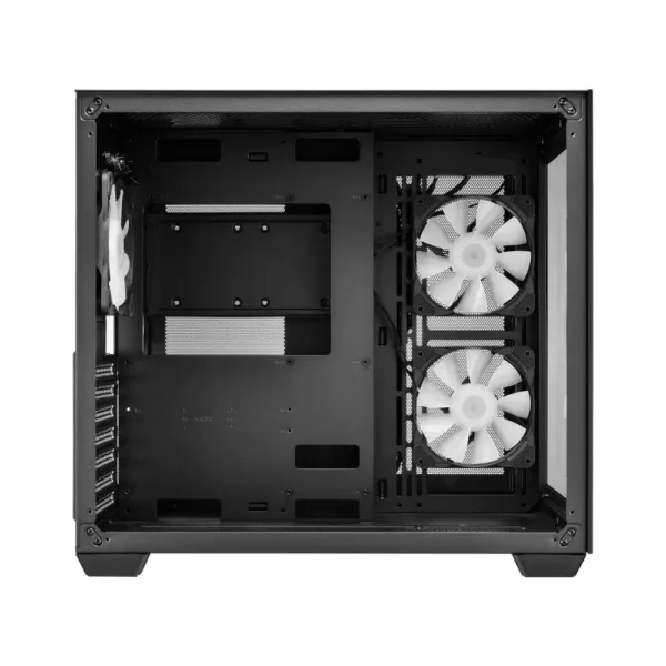 FSP CMT380B Black ATX Mid Tower Dual-Chamber Tempered Glass Computer Case, Dual 360mm Radiator Support - CMT380B