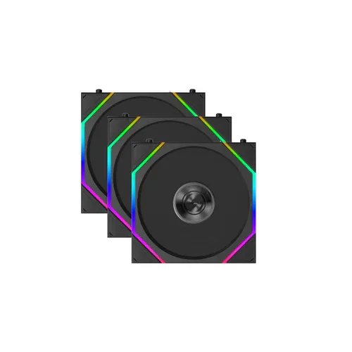 Lian Li UNI FAN TL Flex 120 Black 3-Pack - High Performance PWM Fan with Infinity Mirror ARGB - G9F.12TL1F3B.K0