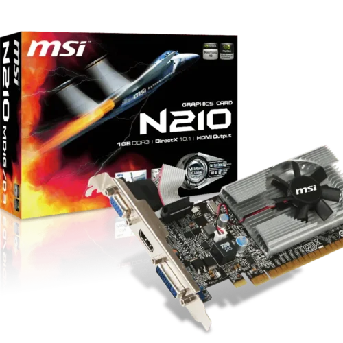 MSI GeForce GT 210 1GB DDR3 Low Profile Graphics Card - PCI Express 2.0 - N210-1GD3/LP