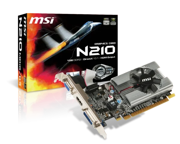 MSI GeForce GT 210 1GB DDR3 Low Profile Graphics Card - PCI Express 2.0 - N210-1GD3/LP
