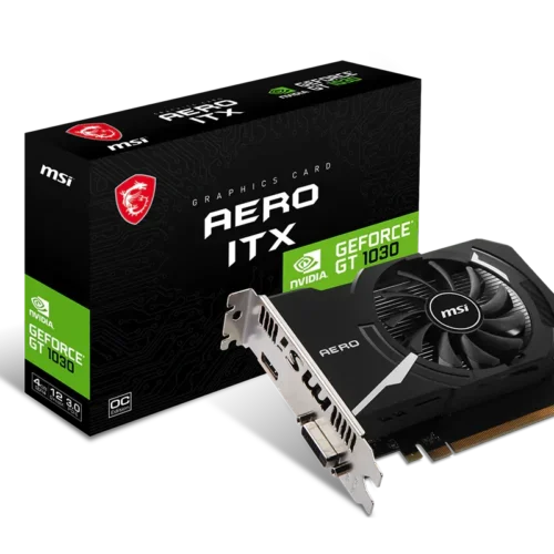 MSI GeForce GT 1030 AERO ITX 4GB DDR4 OC - Low Profile Graphics Card - GT 1030 AERO ITX 4GD4 OC