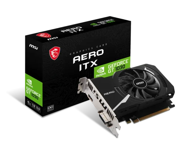 product_168507079480cd542af0586843572b43f5027731d1 MSI GeForce GT 1030 AERO ITX 4GB DDR4 OC - Low Profile Graphics Card - GT 1030 AERO ITX 4GD4 OC