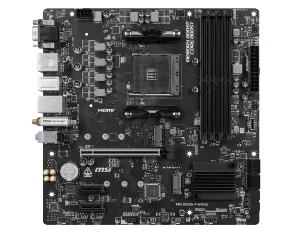 MSI PRO B550M-P WIFI6E AM4 Micro-ATX DDR4 PCIe 4.0 Dual M.2 Wi-Fi 6E Motherboard