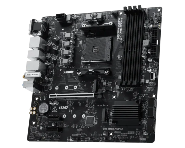 MSI PRO B550M-P WIFI6E AM4 Micro-ATX DDR4 PCIe 4.0 Dual M.2 Wi-Fi 6E Motherboard