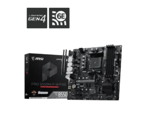 MSI PRO B550M-P WIFI6E AM4 Micro-ATX DDR4 PCIe 4.0 Dual M.2 Wi-Fi 6E Motherboard