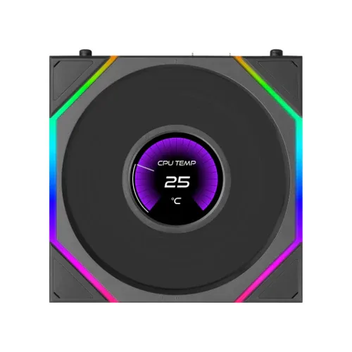 LIAN LI - UNI Fan TL Flex LCD 120mm Reverse Blade - Black - 1.8 Inch Display - ARGB - G9F.12RTLLCD1F1B.K0