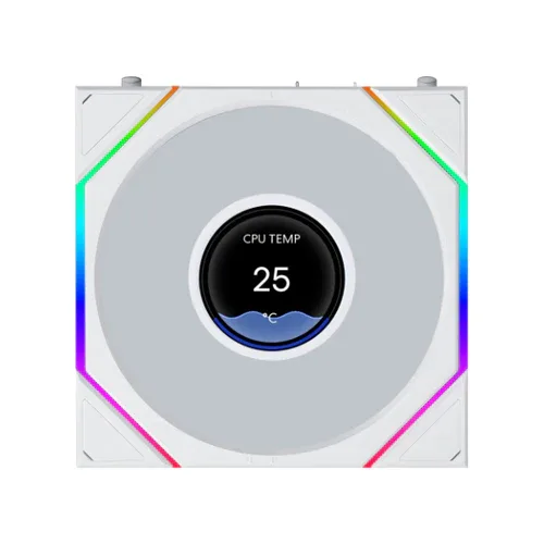 LIAN LI - UNI Fan TL Flex LCD 120mm Reverse Blade White - 1.8 Inch Display - ARGB - G9F.12RTLLCD1F1W.K0