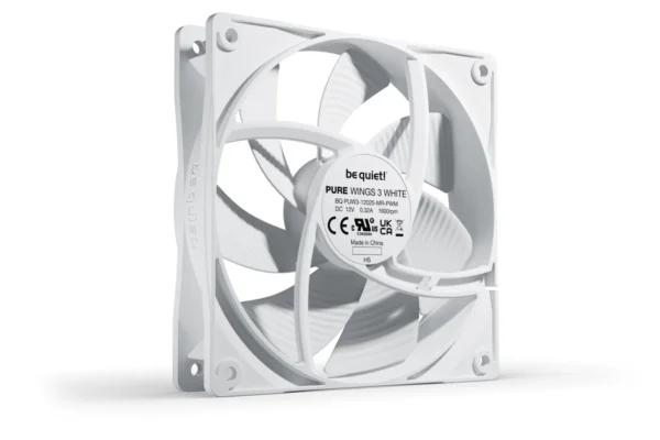 02_Pure_Wings_3_120mm_PWM_White BE QUIET! Pure Wings 3 120mm PWM White Rifle Bearing 1600RPM Case Fan - BL110