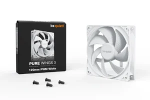 03_Pure_Wings_3_120mm_PWM_White_packshot BE QUIET! Pure Wings 3 120mm PWM White Rifle Bearing 1600RPM Case Fan - BL110
