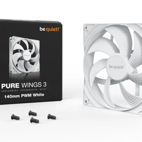 BE QUIET! Pure Wings 3 140mm PWM White Rifle Bearing 1200RPM Low-Noise PC Case Fan - BL112