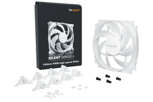 05_Silent_Wings_4_PWM_highspeed_white_140 BE QUIET! Silent Wings 4 140mm PWM High-Speed White Fluid Dynamic Bearing 1900RPM Case Fan - BL117