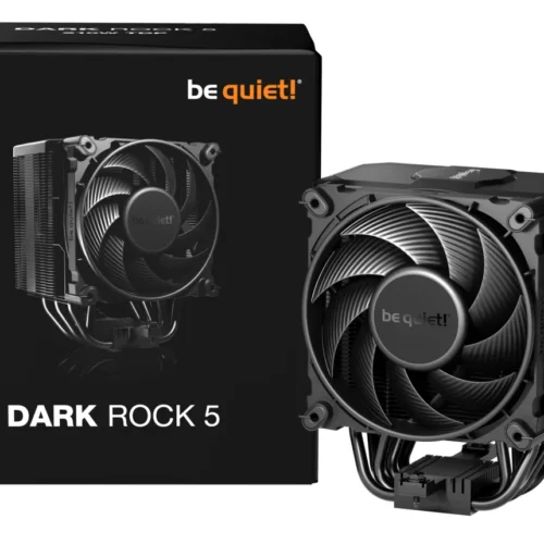 Be Quiet Dark Rock 5 High-End CPU Air Cooler 210W TDP 6 Heat Pipes Silent Wings 4 PWM Fan Black - BK035