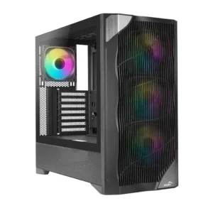 SAMA V42 Mid-Tower ATX PC Case Wave Front Panel 4x ARGB PWM Fans Tempered Glass USB-C - V42-BKAMA4X1-GL