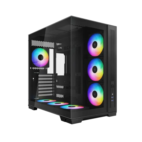 1784530901-V52黑色玻璃-1024x1024 SAMA V52 ATX Mid Tower Gaming Case Dual Tempered Glass Panoramic 7x ARGB Fans USB-C - V52-BKADA7X1-GL